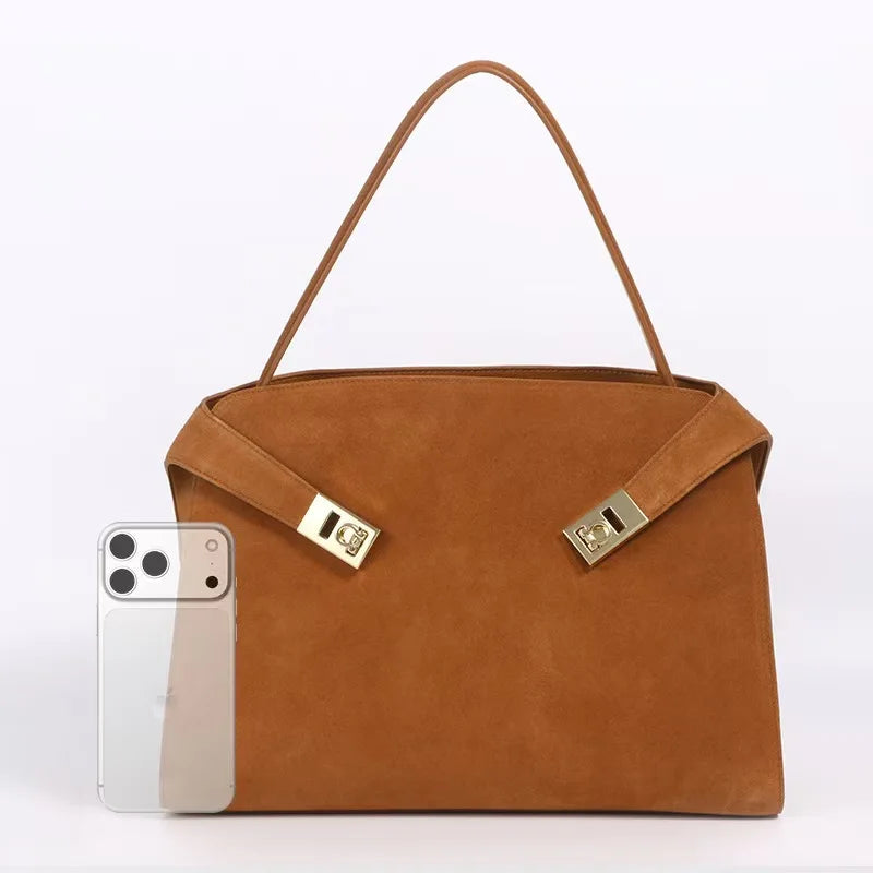 Niche Light Luxury High-end Leather Large-capacity First-layer Cowhide Women's Handbag Tote Bag Commuter Leisure Versatile