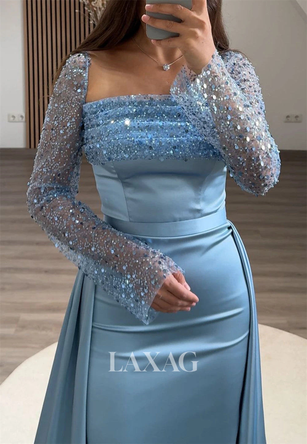 Contessa Off-Shoulder Sequin Mermaid Evening Gown