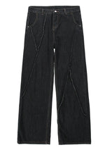 Men's Distressed Wide Leg Denim Jeans