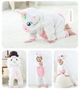 Animal Theme Flannel Baby Romper