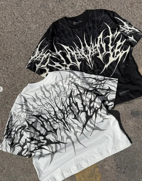 Y2K Cyberpunk Gothic Graphic Tee