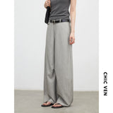 Women's Herringbone Wide-Leg Office Trousers