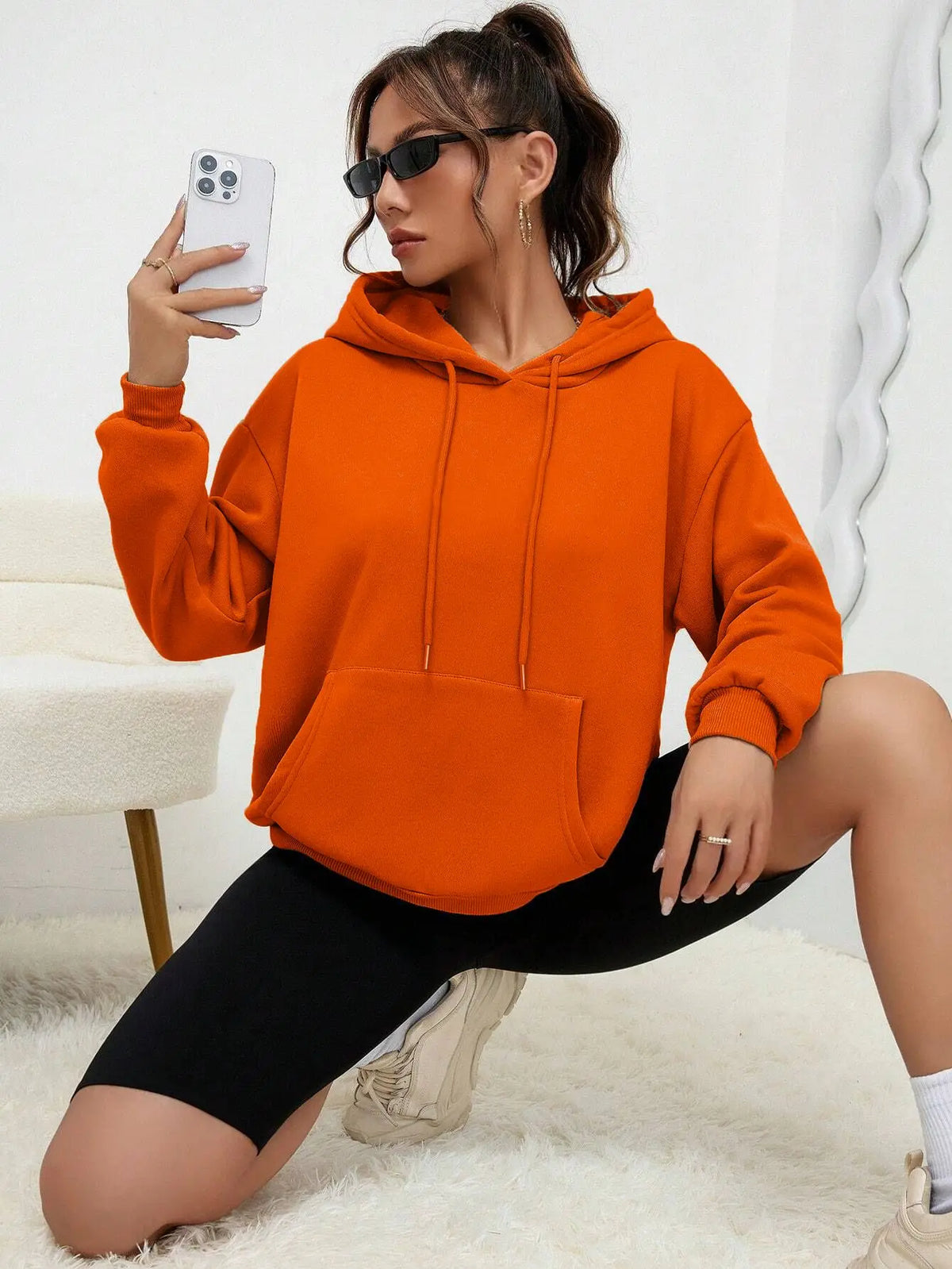 Essential Solid Color Fleece Hoodie