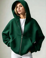 Women’s Relaxed Fleece Zip-Up Hoodie with Pockets