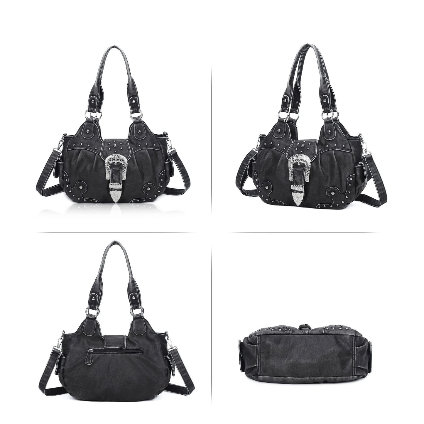 Women Handbag Stitching Leopard Top-handle Shoulder Bag PU Dumpling Pack Multi-pockets Shoulder Bags Phone Money Pack