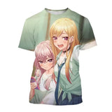 Trendy Men's 3D Personalized T-shirt Japanese Kitagawa Shinrikyo Girls' Printed 3D Pattern Breathable Summer Short Sleeve