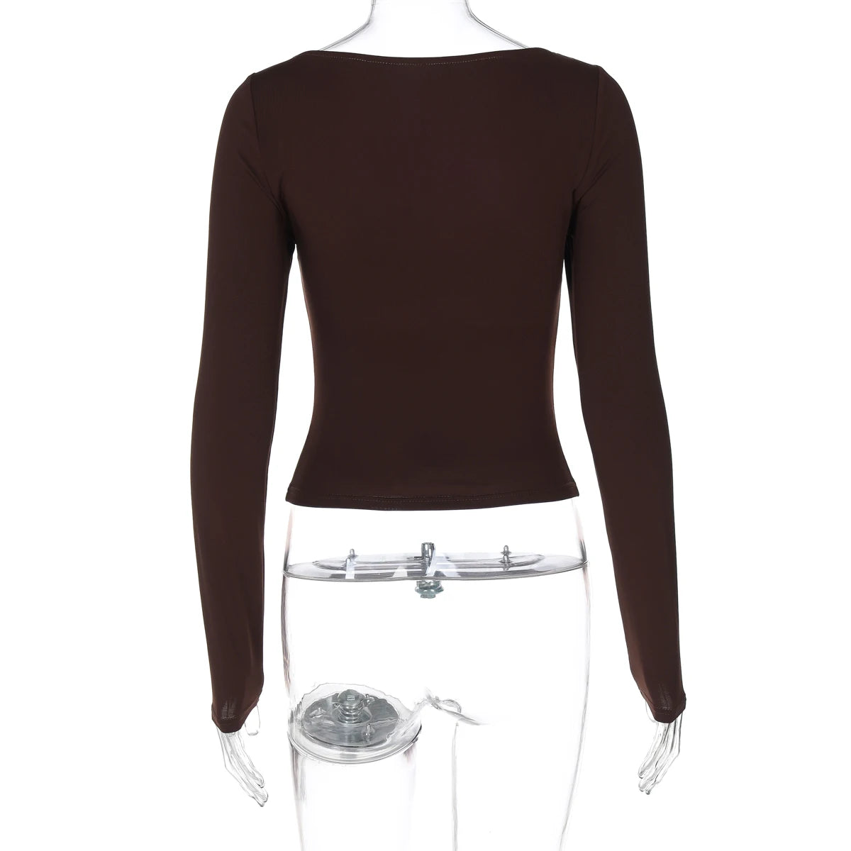 Autumn Slim-Fit Square Collar Long Sleeve T-Shirt | Women's Chic Casual Streetwear