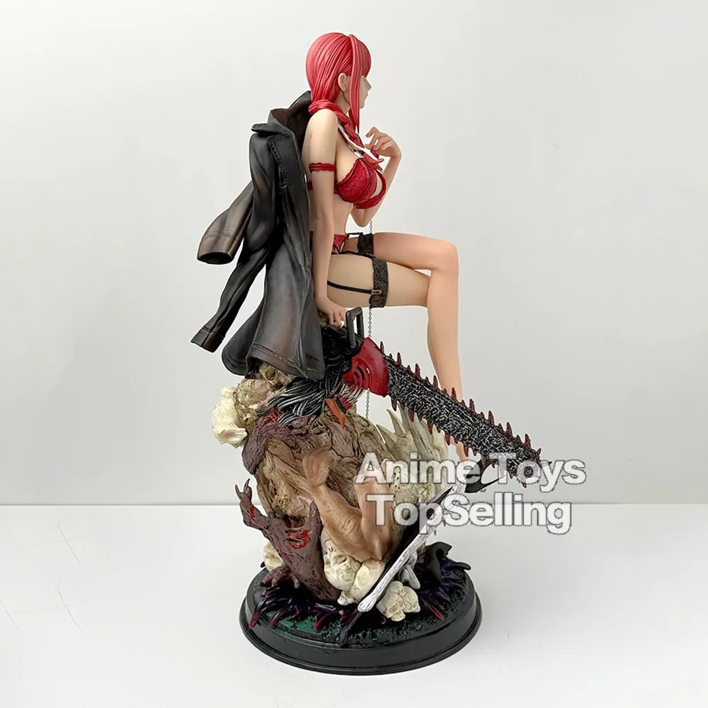 46cm/18.11in Anime Chainsaw Man Figure Makima Action Figures Pvc Statue Desktop Ornamen Collection Model Toys Gifts