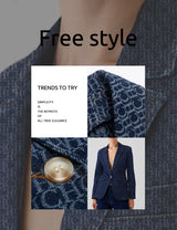 Vintage USA-Made Denim Suit Jacket – Chic Single-Breasted Streetwear