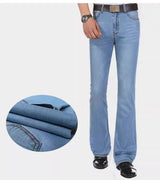 Men's Mid-Rise Flare Jeans | Slim Fit Denim Trousers