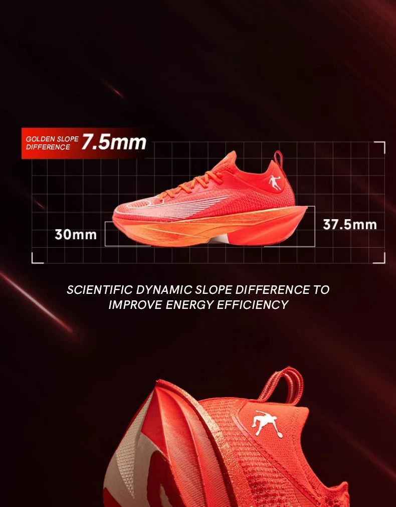 QIAODAN Feiying Plaid 2.0 Men Marathons Running Shoes Professional Carbon Plate Sport Shoes Rebound Racing Sneakers QDB023252290