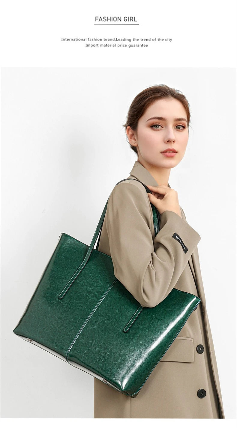 Burminsa Vintage Genuine Leather Tote Bag for Women