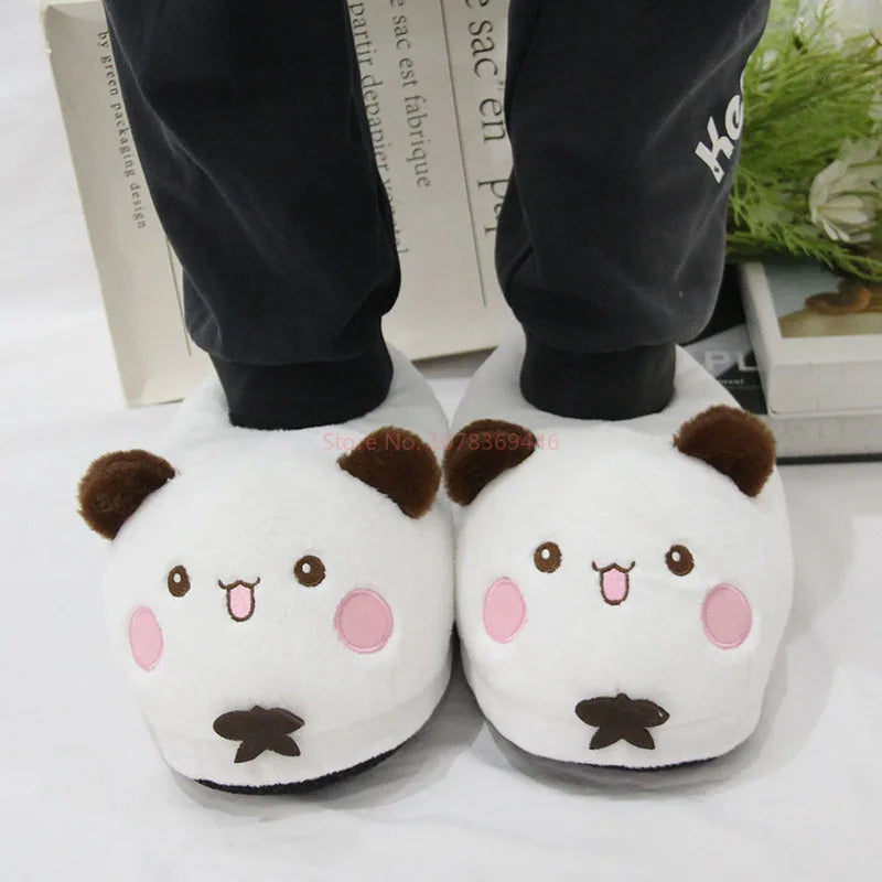 Panda Bubu & Yier Plush Slippers - Unisex Indoor Cotton Shoes