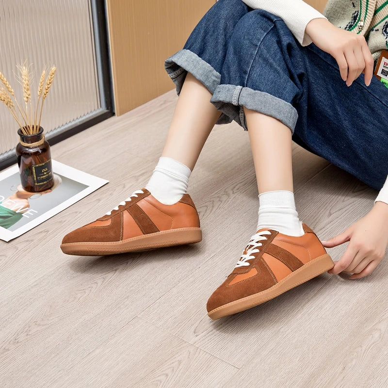 DIMANYU Women's Genuine Leather Bow Flats | Sizes 35–44