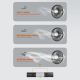 SEAMETAL Dual-Head USB Car Fan | 3-Speed 360° Cooling