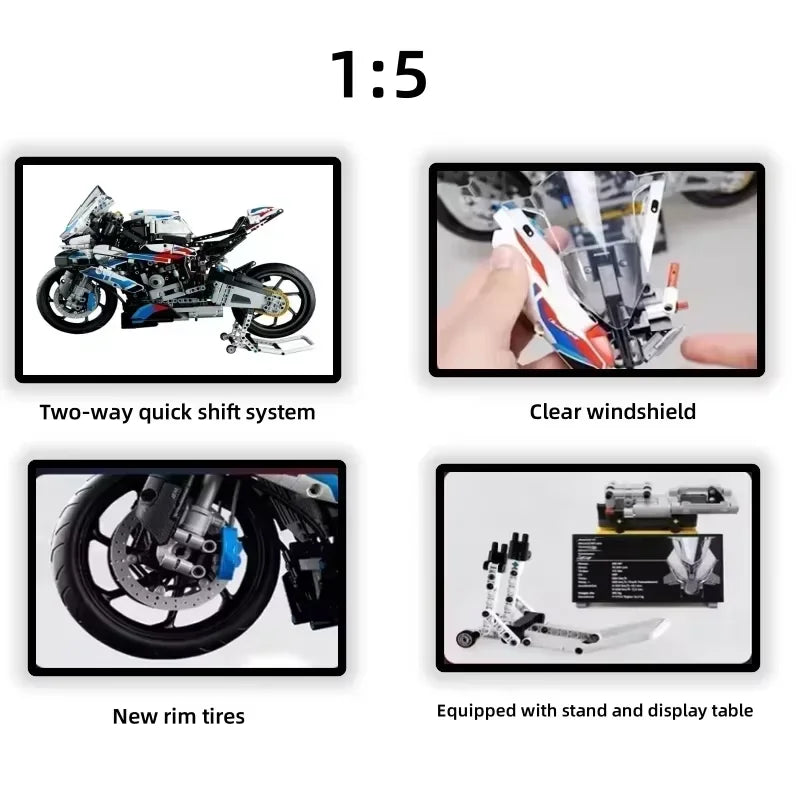 1920pcs Motorcycle Building Bocks Simulation Model Decoration Assembly Model Difficult Moc Toys Boys Educational Creature Gifts