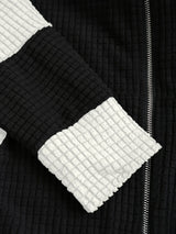 Women's Cat Ear Colorblock Zip-Up Hoodie
