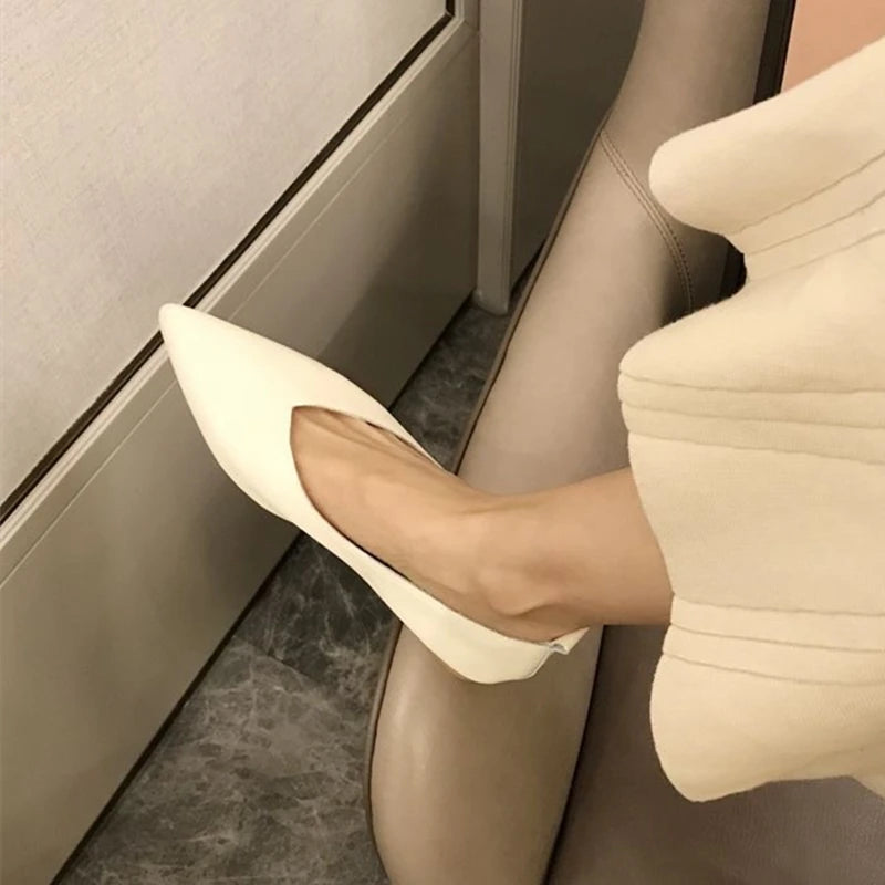 Genuine Leather Pointed-Toe Flats for Women