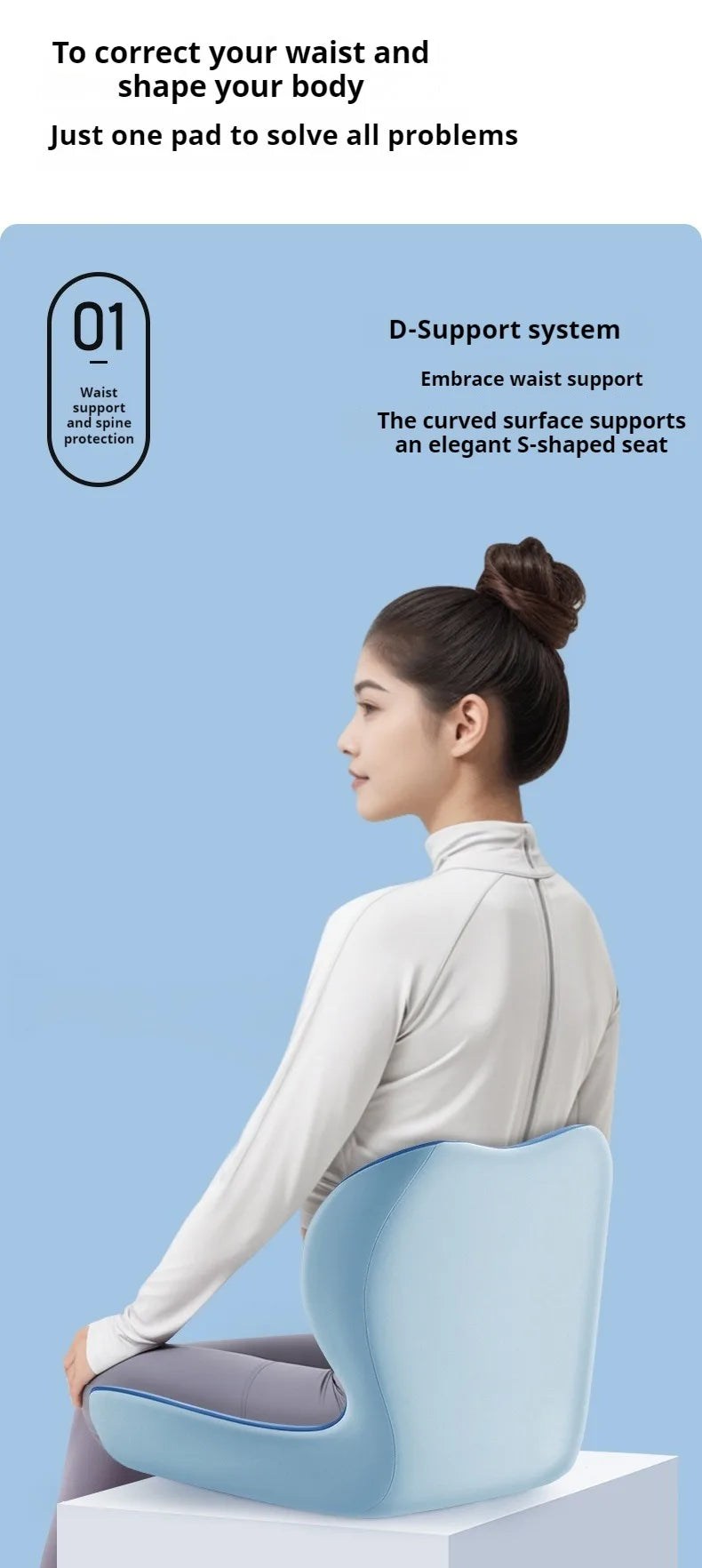 Upgrade "L" Shape Memory Foam Orthopedic Cushion Comfort Ergonomic Design Back Coccyx Pillow Car Seat Office Chair Pain Relief