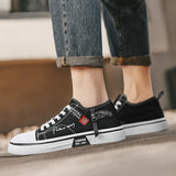 Men's Plus Size Canvas Sneakers — Breathable Lace-Up Casual Flat Shoes