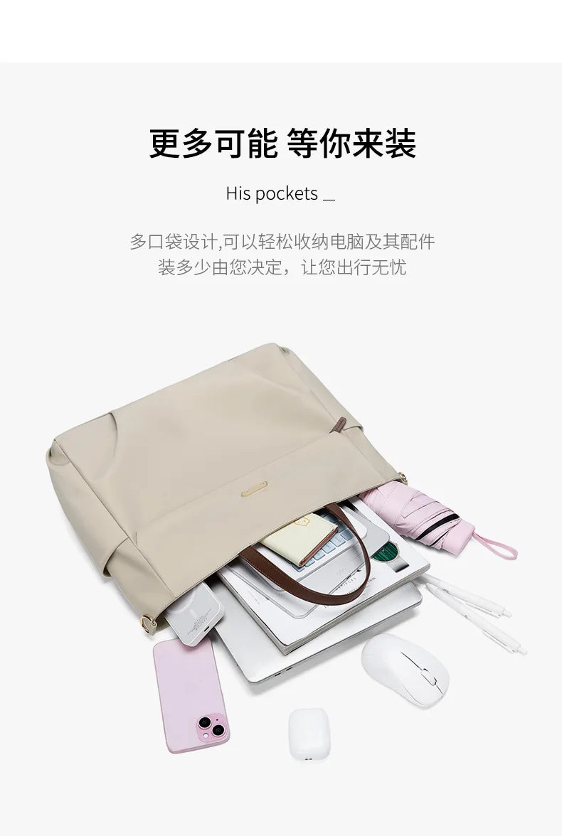 GOLF Women Business Handbag Briefcase Laptop Bag 15 Inch Waterproof Work Office Bag for Ladies Commuter Shoulder Bags Computer