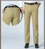 Men's Cotton Straight-Leg Casual Trousers