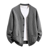 Men’s V-Neck Button Cardigan with Pockets
