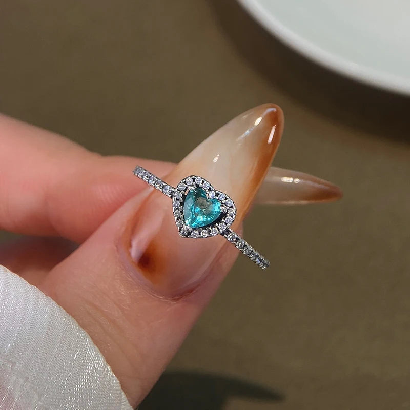 Sterling Silver Sparkling Heart Ring