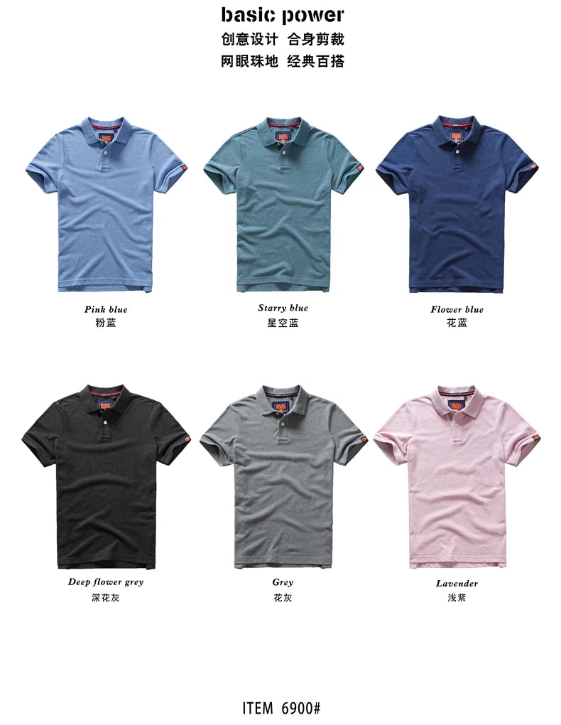 Men's Premium Cotton Polo Shirt | Short Sleeve Emblem Tee