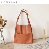 2025 New Women Bag Female Luxury Fashion Shoulder Bags Lady Soft 100% Cowhide Genuine Leather Niche Design Tote Bucket Handbag
