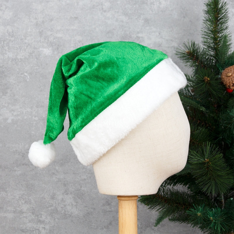 Velvet Santa Hat for Adults & Kids – Green