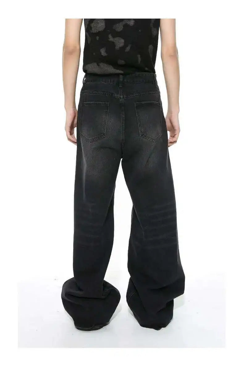 Men’s Vintage Gradient Wide-Leg Jeans