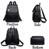 Women's Leather Backpack with Organizer Pockets