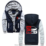 Winter Hoodie Cotton Male Casual Letters EVO 8 9 VIII IX Lancer Evolution Graphic Fashion zip up Jacket Hoody Unisex Tops coats