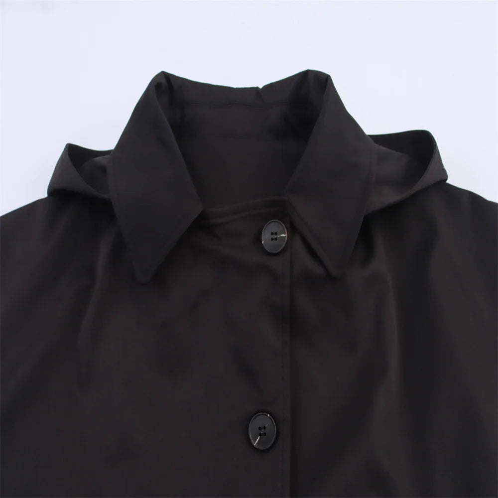 European Style Hooded Trench Jacket