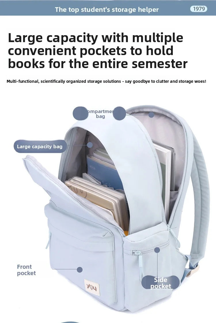 2026 Female Fashion Men High Capacity Waterproof College Backpack Trendy Women Laptop School Bags Cute Girl Travel Book Bag