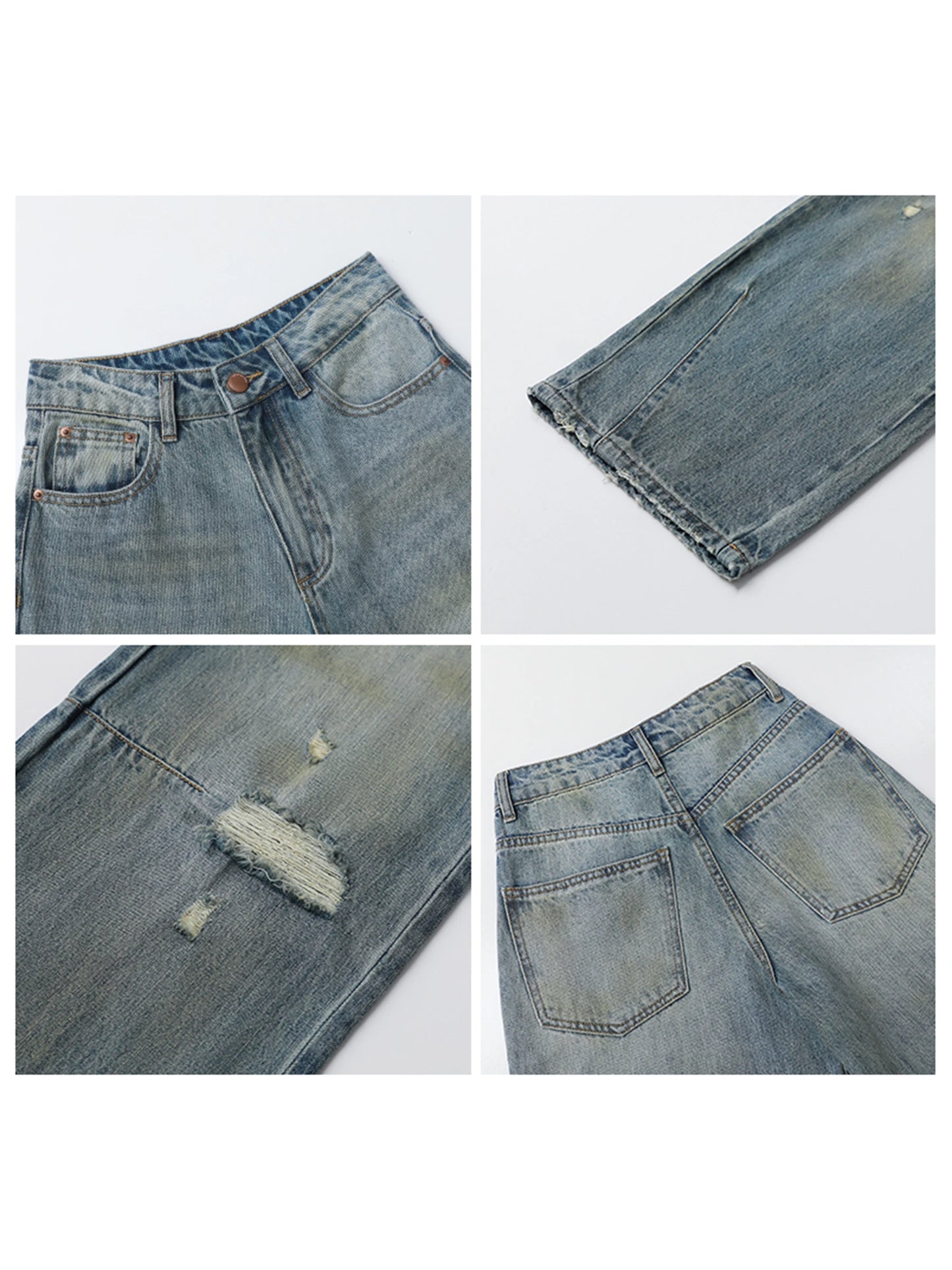CHIC VEN Retro Women's Jeans Loose Casual  New High Waisted Wide Legs Denim Pant Female Trousers Spring Autumn 2025