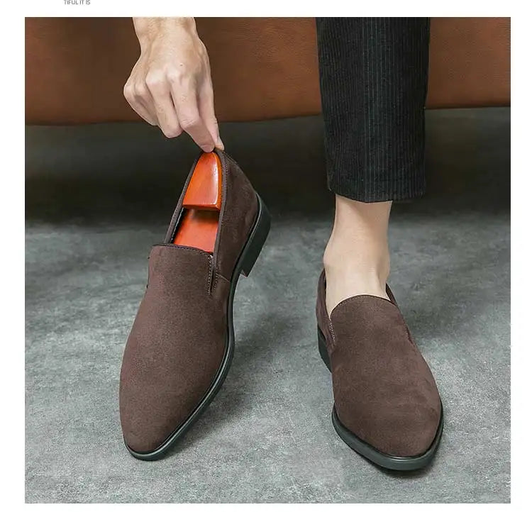 New In Red Bottom Shoes for Men Loafers Flock Solid Slip-On Party Men Dress Shoes Size 38-48 Free Shipping Men Shoes