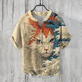 Men's USA-Made 3D Print V-Neck Summer Shirt | S-5XL