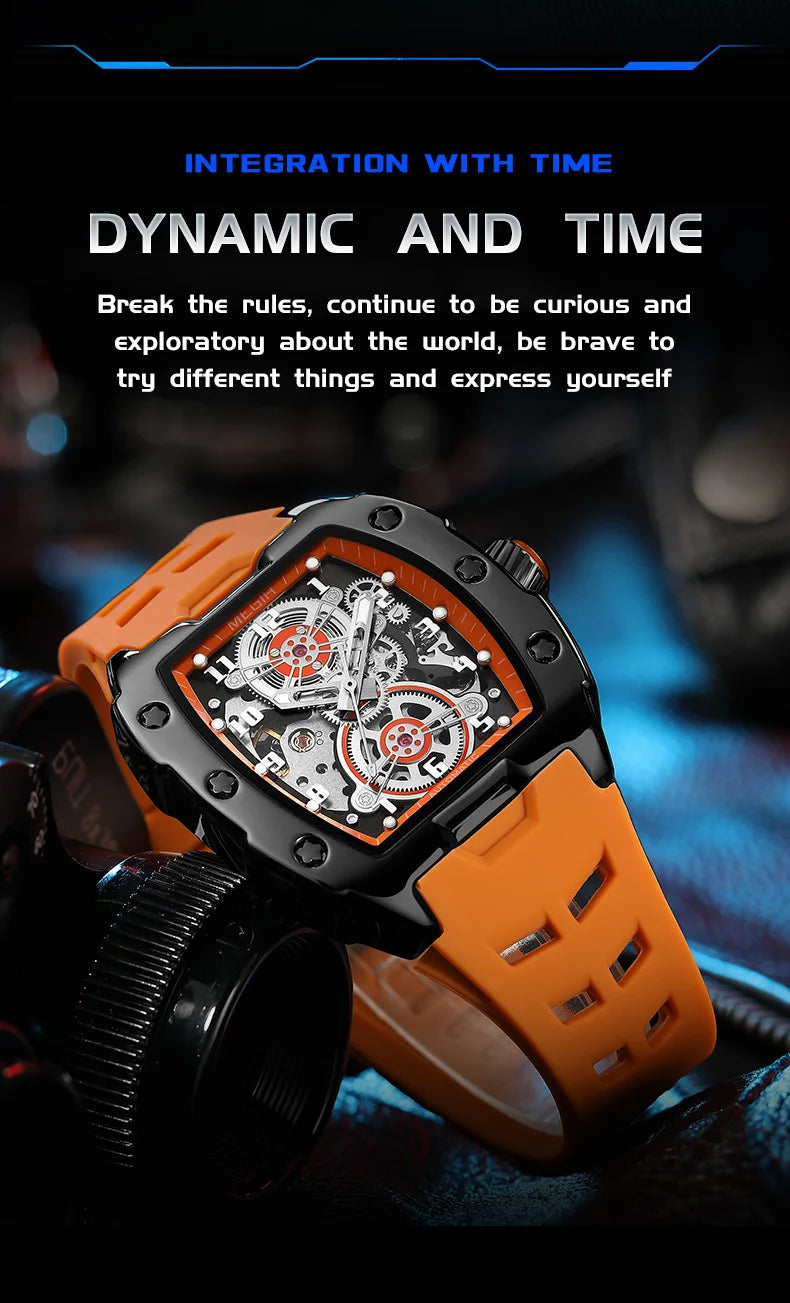 Luxury Automatic Skeleton Watch – Waterproof Silicone Sport Wristwatch