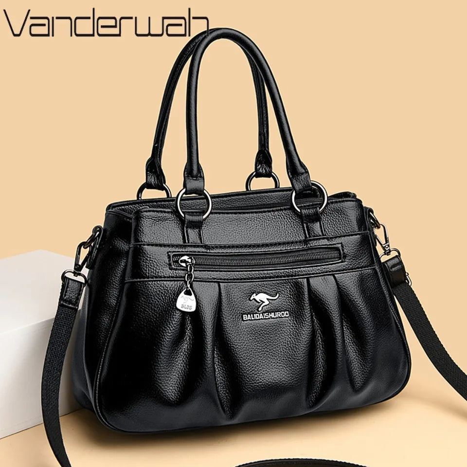 Three Layers Luxury Casual Tote Women Bag Top Quality Pu Leather Ladies Hand Bags for Women Big Shoulder Crossbody Bags Sac New