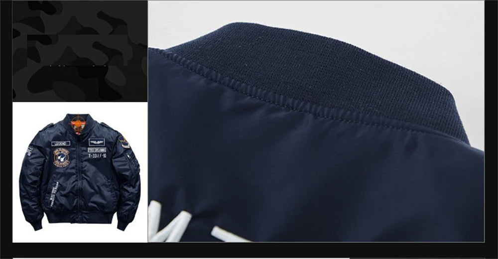 Men's MA-1 Flight Bomber Jacket | Classic Military Cargo Style Coat