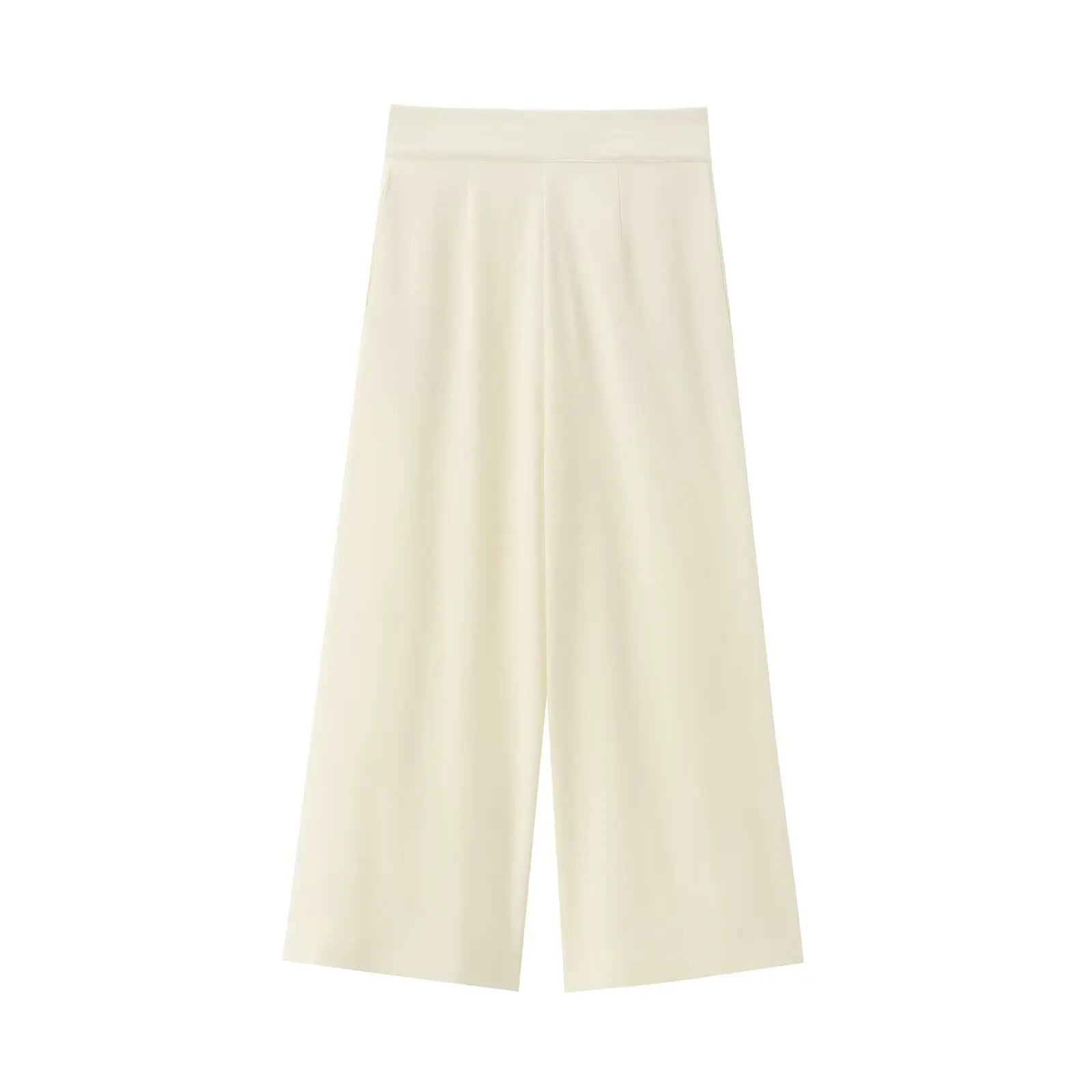 2-Piece Sleeveless V-Neck Trouser Set with Belt – Summer Commuter Wide Leg Suit
