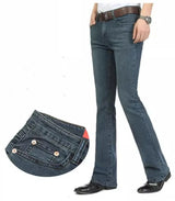 Men's Mid-Rise Flare Jeans | Slim Fit Denim Trousers