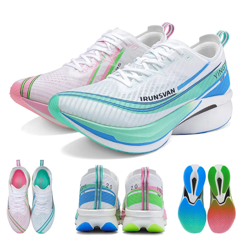 IRUNSVAN 2025 Carbon Shoes Trail Running Shoes Marathon Air Cushion Men Sports Running Shoes Original Trendy Casual Unisex