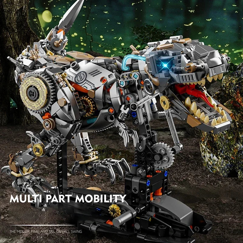 1268PCS Dinosaur Building Blocks Mechanical T-Rex Model Bricks Creative Desktop Decoration Educational DIY Toys Holiday Gifts