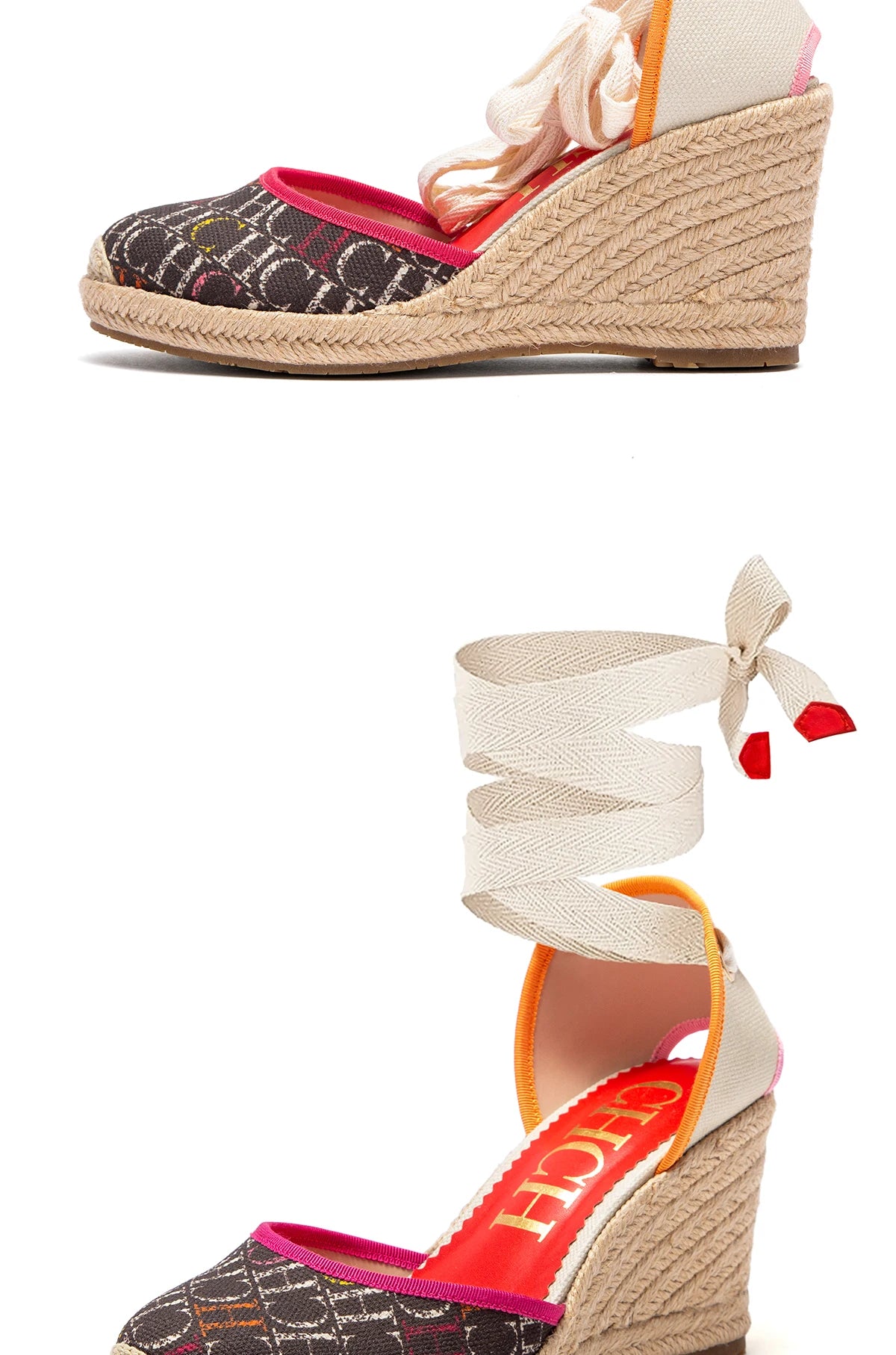 Women's Espadrille Wedge Sandals – Ankle Strap Lace-Up