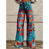 Pop Art Heart Wide-Leg Flare Pants