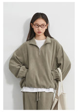 CHIC VEN Women Sweatsuit Loose Casual New Granular Velvet Stand Collar Female Top Pants Set for Woman Sport Autumn Winter 2025