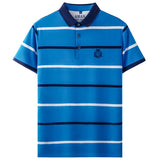 Men's Striped Polo | Letter Embroidery Summer Shirt